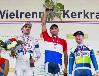 Johnny Hoogerland NK wielrennen podium